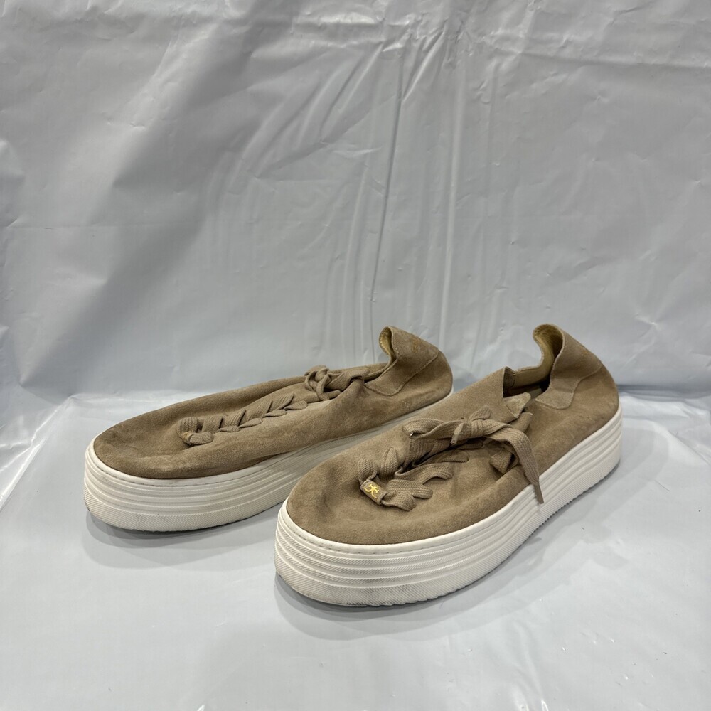 Sam Edelman Pippy H2591L5201 Sneakers Womens 9 Taupe Suede Platform Shoes EBS942